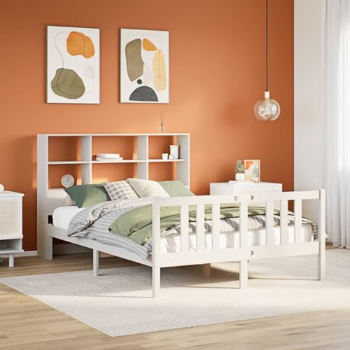 Qnhdfrt Massivholzbett mit Bücherregal Kopfteil 140x200 cm Kiefer Weiß Lattenrost und Stauraum für Kinderzimmer und Gästezimmer Qnhdfrt Massivholzbett mit Bücherregal Kopfteil 140x200 cm Kiefer Weiß Lattenrost und Stauraum für Kinderzimmer und Gästezimmer von Qnhdfrt