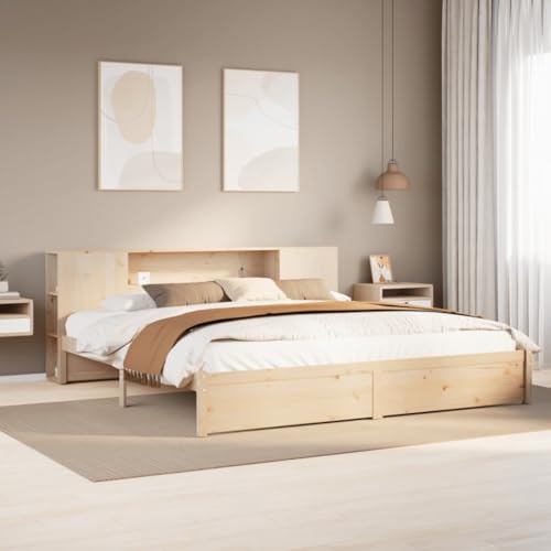 Qnhdfrt Massivholzbett mit Bücherregal Kopfteil 180x200 cm Kiefernholz Bettgestell mit Lattenrost und Stauraum für Kinderzimmer Jugendzimmer Gästezimmer Qnhdfrt Massivholzbett mit Bücherregal Kopfteil 180x200 cm Kiefernholz Bettgestell mit Lattenrost und Stauraum für Kinderzimmer Jugendzimmer Gästezimmer von Qnhdfrt