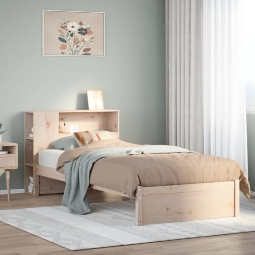 Qnhdfrt Massivholzbett mit Bücherregal Kopfteil 90x190 cm Kiefernholz Bettgestell mit Lattenrost und Stauraum für Kinderzimmer Jugendbett Einzelbett Qnhdfrt Massivholzbett mit Bücherregal Kopfteil 90x190 cm Kiefernholz Bettgestell mit Lattenrost und Stauraum für Kinderzimmer Jugendbett Einzelbett von Qnhdfrt