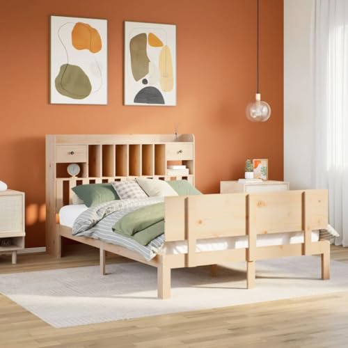 Qnhdfrt Massivholzbett mit Bücherregal und Lattenrost 140x200 cm Kiefer Natur Unbehandelt Stabiles Bettgestell mit Stauraum und Schubladen für Schlafzimmer Gästezimmer oder Jugendzimmer Qnhdfrt Massivholzbett mit Bücherregal und Lattenrost 140x200 cm Kiefer Natur Unbehandelt Stabiles Bettgestell mit Stauraum und Schubladen für Schlafzimmer Gästezimmer oder Jugendzimmer von Qnhdfrt