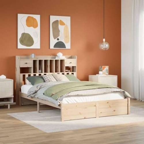 Qnhdfrt Massivholzbett mit Bücherregal und Lattenrost 150x200 cm Kiefer Holz Bettgestell mit Stauraum und Schubladen für Schlafzimmer Gästebett oder Jugendbett Qnhdfrt Massivholzbett mit Bücherregal und Lattenrost 150x200 cm Kiefer Holz Bettgestell mit Stauraum und Schubladen für Schlafzimmer Gästebett oder Jugendbett von Qnhdfrt
