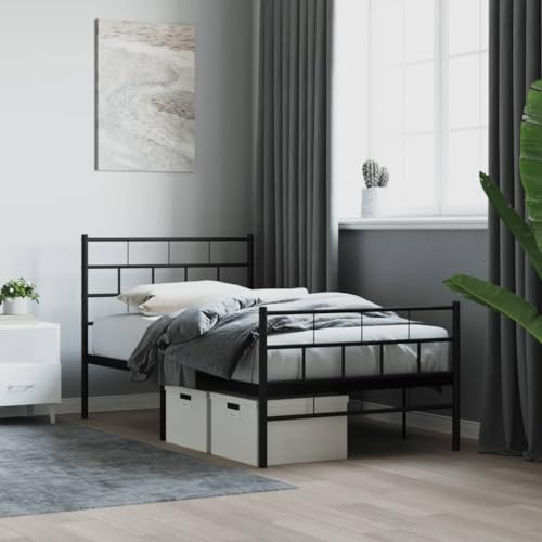 Qnhdfrt Metall Bettgestell Schwarz 80x 200 cm mit Robustem Stahlrahmen und Lattenrost für Schlafzimmer Gästebett und Heimbett Qnhdfrt Metall Bettgestell Schwarz 80x 200 cm mit Robustem Stahlrahmen und Lattenrost für Schlafzimmer Gästebett und Heimbett von Qnhdfrt