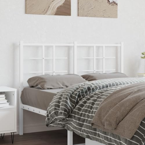 Qnhdfrt Metall Kopfteil Bett 125 x 90 cm Weiß Robuste Stahl Rückenlehne mit Modernem Design für 120 cm Bettrahmen im Schlafzimmer von Qnhdfrt