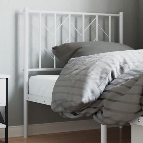 Qnhdfrt Metall Kopfteil Bett 80 cm Weiß Modernes Headboard for Bed aus Stahl Robuste Rückenlehne für Jugendzimmer und Gästezimmer von Qnhdfrt