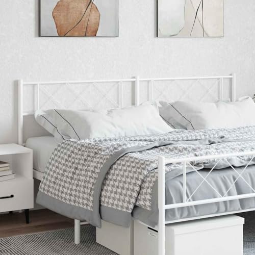 Qnhdfrt Metall Kopfteil Weiß 187 x 90 cm mit runder Profilkonstruktion Moderner Look Robust und Langlebig für 180 cm Bettgestell im Schlafzimmer von Qnhdfrt