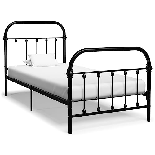 Qnhdfrt Metallbettgestell Schwarz 100 x 200 cm Elegantes Design mit Stabiler Metallkonstruktion und Praktischen Metalllatten für en Schlafkomfort Qnhdfrt Metallbettgestell Schwarz 100 x 200 cm Elegantes Design mit Stabiler Metallkonstruktion und Praktischen Metalllatten für en Schlafkomfort von Qnhdfrt