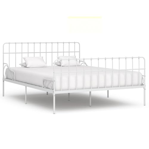 Qnhdfrt Metallbettgestell Weiß 200 x 200 cm mit Lattenrost Elegantes Design & Stabile Metallkonstruktion für Erholsamen Schlaf Geeignet für Schlafzimmer und Gästezimmer Qnhdfrt Metallbettgestell Weiß 200 x 200 cm mit Lattenrost Elegantes Design & Stabile Metallkonstruktion für Erholsamen Schlaf Geeignet für Schlafzimmer und Gästezimmer von Qnhdfrt