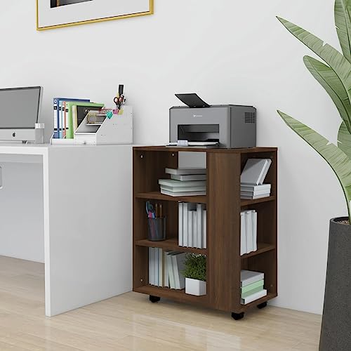 Qnhdfrt Mobiler Rollschrank Braun Eichen-Optik 60x35x75 cm aus Holzwerkstoff mit Feststellbaren Rollen für Büroorganisation und Dokumentenaufbewahrung Qnhdfrt Mobiler Rollschrank Braun Eichen-Optik 60x35x75 cm aus Holzwerkstoff mit Feststellbaren Rollen für Büroorganisation und Dokumentenaufbewahrung von Qnhdfrt