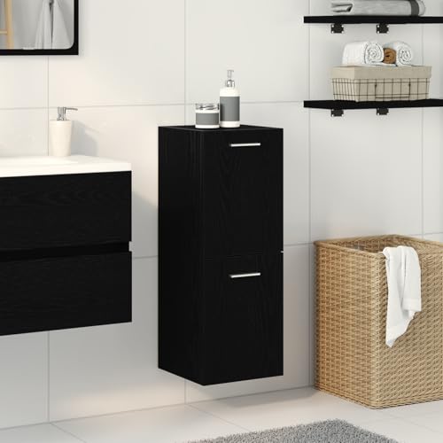 Qnhdfrt Moderner Badezimmerschrank Schwarz Eiche 30x30x80 cm MDF Schmal Kleiner Schrank mit Zwei Türen Robuste Bauweise für Kleine Badezimmer Aufbewahrung Qnhdfrt Moderner Badezimmerschrank Schwarz Eiche 30x30x80 cm MDF Schmal Kleiner Schrank mit Zwei Türen Robuste Bauweise für Kleine Badezimmer Aufbewahrung von Qnhdfrt