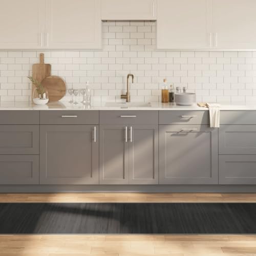 Qnhdfrt Moderner Bambus Teppich Grau 70x400 cm - Rutschfester Wohnzimmerteppich mit natürlichem Design für Flur, Balkon und Schlafzimmer von Qnhdfrt