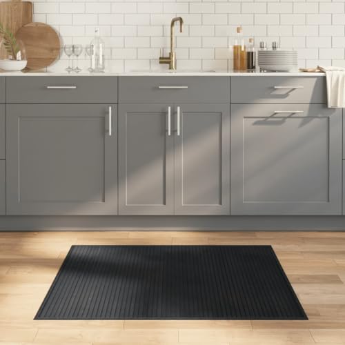 Qnhdfrt Moderner Bambus Teppich Grau 80x100 cm - Rutschfester Wohnzimmerteppich mit natürlichem Design für Wohnzimmer, Balkon und Flur von Qnhdfrt