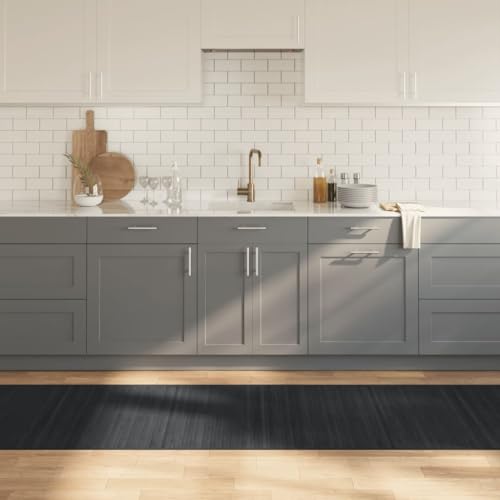 Qnhdfrt Moderner Bambus Teppich Grau 80x300 cm - Rutschfester Läufer für Wohnzimmer, Flur und Balkon aus strapazierfähigem Bambus mit neutralem Design von Qnhdfrt