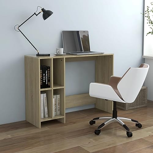 Qnhdfrt Moderner Computertisch Schreibtisch Sonoma-Eiche Holzwerkstoff 102,5x35x75 cm mit 4 Fächern Platzsparend für Büro und Studentenzimmer Qnhdfrt Moderner Computertisch Schreibtisch Sonoma-Eiche Holzwerkstoff 102,5x35x75 cm mit 4 Fächern Platzsparend für Büro und Studentenzimmer von Qnhdfrt