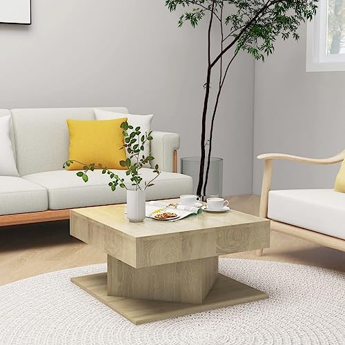 Qnhdfrt Moderner Couchtisch Beistelltisch in Sonoma-Eiche Holzwerkstoff 57x57x30 cm Robust Leicht zu Reinigen für Wohnzimmer Schlafzimmer Flur Qnhdfrt Moderner Couchtisch Beistelltisch in Sonoma-Eiche Holzwerkstoff 57x57x30 cm Robust Leicht zu Reinigen für Wohnzimmer Schlafzimmer Flur von Qnhdfrt