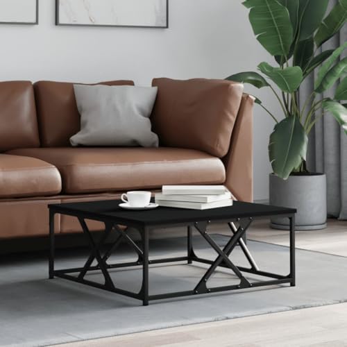Qnhdfrt Moderner Couchtisch Schwarz 70x70x30 cm aus Holzwerkstoff und Metall Elegant Robust für Wohnzimmer Beistelltisch Qnhdfrt Moderner Couchtisch Schwarz 70x70x30 cm aus Holzwerkstoff und Metall Elegant Robust für Wohnzimmer Beistelltisch von Qnhdfrt