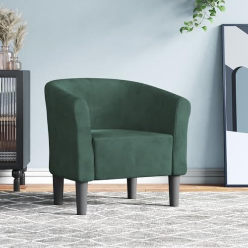 Qnhdfrt Moderner Dunkelgrüner Samt Clubsessel mit Armlehnen Robustes Holzgestell Bequeme Polsterung für Wohnzimmer Schlafzimmer oder Büro Abmessungen 70x56x68cm von Qnhdfrt