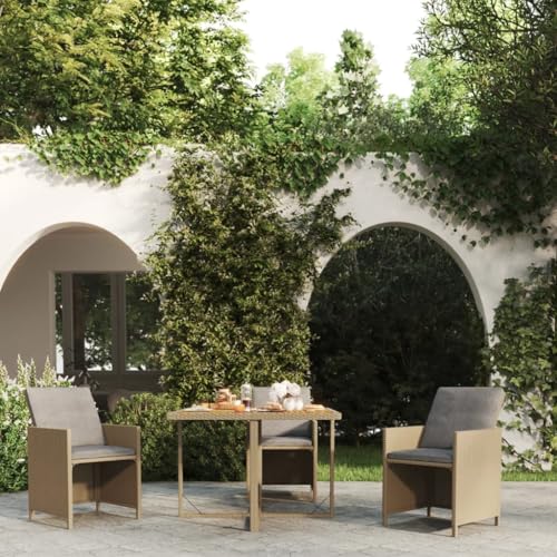 Qnhdfrt Moderner Gartentisch Outdoor Beige aus PE Rattan und Massivholz Akazie 109x107x74 cm Robustes Design für Garten Balkon Terrasse Qnhdfrt Moderner Gartentisch Outdoor Beige aus PE Rattan und Massivholz Akazie 109x107x74 cm Robustes Design für Garten Balkon Terrasse von Qnhdfrt