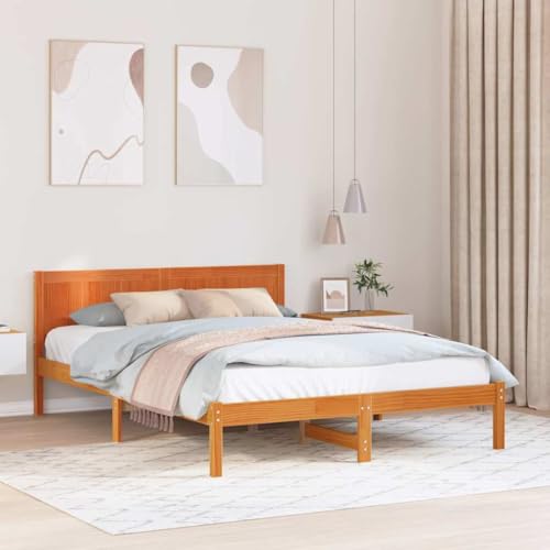 Qnhdfrt Moderner Gewachster Brauner Bettrahmen aus Massivholz Kiefer 140 x 200 cm Stilvolles Design für Schlafzimmer Robust und Langlebig Qnhdfrt Moderner Gewachster Brauner Bettrahmen aus Massivholz Kiefer 140 x 200 cm Stilvolles Design für Schlafzimmer Robust und Langlebig von Qnhdfrt