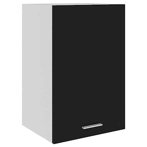 Qnhdfrt Moderner Hängeschrank für Küche Schwarz Holzwerkstoff 39,5x31x60 cm mit 2 Regalen und Tür - Platzsparendes Design für Aufbewahrung von Geschirr und Küchengeräten von Qnhdfrt