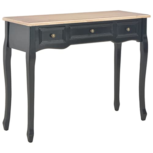 Qnhdfrt Moderner Konsolentisch mit 3 Schubladen Schwarz Braun Kompaktes Design 100x35x78cm für Wohnzimmer Esszimmer Flur MDF Kiefernholz von Qnhdfrt