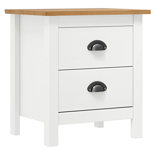 Qnhdfrt Moderner Nachttisch Hill Weiß und Honigbraun Massivholz Kiefer mit 2 Schubladen Bechergriffen 46x35x49,5 cm Schmaler Kommode für Schlafzimmer Qnhdfrt Moderner Nachttisch Hill Weiß und Honigbraun Massivholz Kiefer mit 2 Schubladen Bechergriffen 46x35x49,5 cm Schmaler Kommode für Schlafzimmer von Qnhdfrt