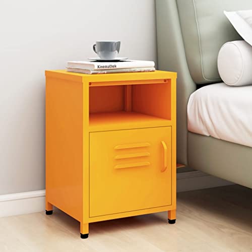 Qnhdfrt Moderner Nachttisch Senfgelb Stahl 35x35x51 cm mit Regal und Tür Schmaler Beistelltisch für Schlafzimmer und Wohnzimmer Robust und Langlebig Qnhdfrt Moderner Nachttisch Senfgelb Stahl 35x35x51 cm mit Regal und Tür Schmaler Beistelltisch für Schlafzimmer und Wohnzimmer Robust und Langlebig von Qnhdfrt