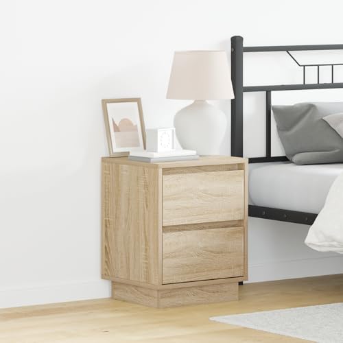 Qnhdfrt Moderner Nachttisch mit LED-Beleuchtung Sonoma Eiche Beige 39x34,5x50 cm Schmaler Nachtschrank mit Sanftschließenden Schubladen für Schlafzimmer Qnhdfrt Moderner Nachttisch mit LED-Beleuchtung Sonoma Eiche Beige 39x34,5x50 cm Schmaler Nachtschrank mit Sanftschließenden Schubladen für Schlafzimmer von Qnhdfrt