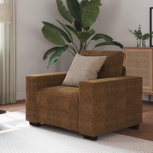 Qnhdfrt Moderner Relaxsessel aus Kunstleder Braun 59 cm Sitzhöhe Rechteckig für Wohnzimmer und Lounge mit weichen Armlehnen und robuster Bauweise von Qnhdfrt