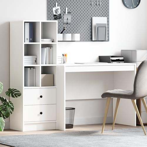 Qnhdfrt Moderner Schreibtisch mit Viel Stauraum Weiß MDF Rechteckig Kompakt für Büro Home Office und Wohnzimmer Qnhdfrt Moderner Schreibtisch mit Viel Stauraum Weiß MDF Rechteckig Kompakt für Büro Home Office und Wohnzimmer von Qnhdfrt