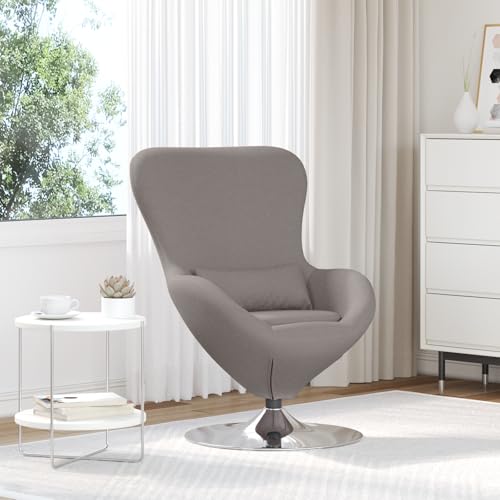 Qnhdfrt Moderner Stoff Sessel Taupe mit Memory-Schaum für Wohnzimmer, Büro und Lesezimmer, Bequemer Loungesessel mit Gebogenen Armlehnen und Schlankem Design von Qnhdfrt