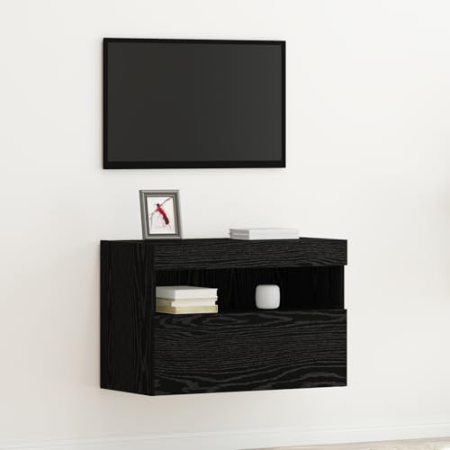 Qnhdfrt Moderner TV-Schrank mit LED-Beleuchtung Schwarz Eiche 60x30x40 cm TV-Ständer mit Stauraum für Wohnzimmer Möbel Qnhdfrt Moderner TV-Schrank mit LED-Beleuchtung Schwarz Eiche 60x30x40 cm TV-Ständer mit Stauraum für Wohnzimmer Möbel von Qnhdfrt