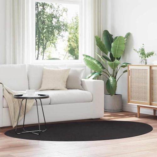 Qnhdfrt Moderner Teppich Schwarz 140x200 cm 100% Polyester mit Matter Oberfläche für Wohnzimmer, Schlafzimmer und Flur von Qnhdfrt