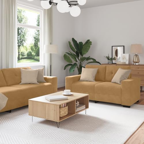 Qnhdfrt Modernes 2-TLG. Sofa Set Grün Rechteckig Samtstoff für Wohnzimmer Gemütliche Sitzecke mit Platz für 5 Personen Leicht zu Reinigen und Robuste Bauweise Qnhdfrt Modernes 2-TLG. Sofa Set Grün Rechteckig Samtstoff für Wohnzimmer Gemütliche Sitzecke mit Platz für 5 Personen Leicht zu Reinigen und Robuste Bauweise von Qnhdfrt
