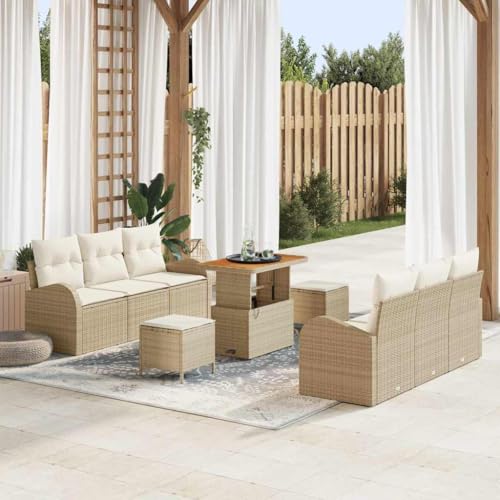 Qnhdfrt Modernes 5-teiliges Gartensofa Set aus Poly Rattan Beige mit Kissen und Couchtisch – Robuste Outdoor-Lounge für Garten, Balkon und Terrasse Qnhdfrt Modernes 5-teiliges Gartensofa Set aus Poly Rattan Beige mit Kissen und Couchtisch – Robuste Outdoor-Lounge für Garten, Balkon und Terrasse von Qnhdfrt