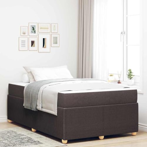 Qnhdfrt Modernes Bettgestell Dunkelbraun 120 x 200 cm mit Schaumstoffmatratze Stilvolles Stoffdesign zeitgemäße Schlafzimmer von Qnhdfrt