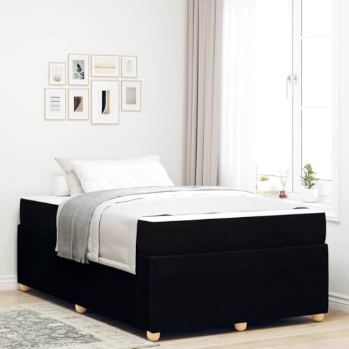 Qnhdfrt Modernes Bettgestell mit Matratze 120 x 200 cm Schwarz Stoff Komfortables Daybed für Schlafzimmer und Gästezimmer von Qnhdfrt