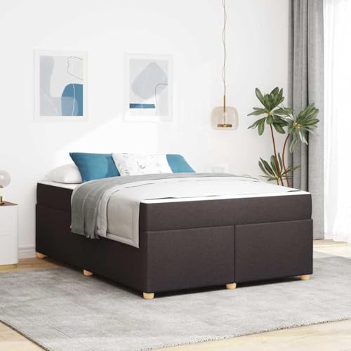 Qnhdfrt Modernes Bettgestell mit Matratze 140x200 cm Dunkelbraun Stoffbezug Mittelfeste Schaum Doppelbett Robuste Konstruktion für Schlafzimmer Gästezimmer Stadtwohnung Qnhdfrt Modernes Bettgestell mit Matratze 140x200 cm Dunkelbraun Stoffbezug Mittelfeste Schaum Doppelbett Robuste Konstruktion für Schlafzimmer Gästezimmer Stadtwohnung von Qnhdfrt