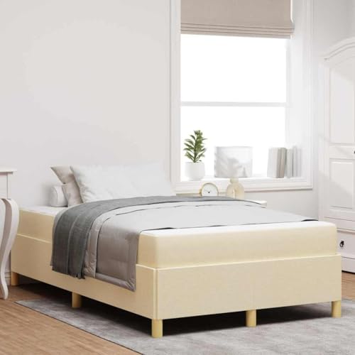 Qnhdfrt Modernes Bettgestell mit Stauraum 120 x 200 cm Creme und Weiß Stoff Bezug Minimalistisches Design für Schlafzimmer Gästebett und Jugendzimmer Qnhdfrt Modernes Bettgestell mit Stauraum 120 x 200 cm Creme und Weiß Stoff Bezug Minimalistisches Design für Schlafzimmer Gästebett und Jugendzimmer von Qnhdfrt