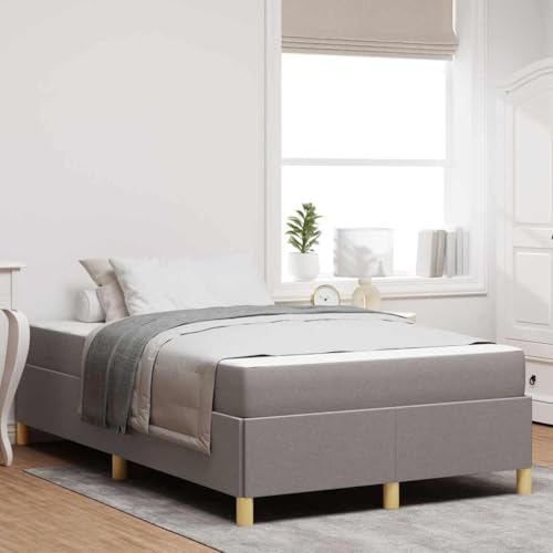 Qnhdfrt Modernes Bettgestell mit Stauraum 120 x 200 cm in Taupe und Weiß Stoffbezogen mit Schaumstoffmatratze Minimalistisches Design für Schlafzimmer Qnhdfrt Modernes Bettgestell mit Stauraum 120 x 200 cm in Taupe und Weiß Stoffbezogen mit Schaumstoffmatratze Minimalistisches Design für Schlafzimmer von Qnhdfrt