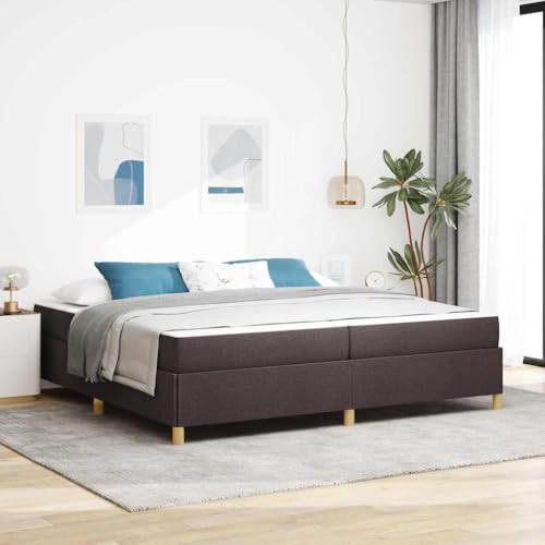 Qnhdfrt Modernes Bettgestell mit Stauraum 200 x 200 cm Dunkelbraun und Weiß Stoff Bezug Minimalistisches Design für Schlafzimmer Gästebett und Doppelbett Qnhdfrt Modernes Bettgestell mit Stauraum 200 x 200 cm Dunkelbraun und Weiß Stoff Bezug Minimalistisches Design für Schlafzimmer Gästebett und Doppelbett von Qnhdfrt