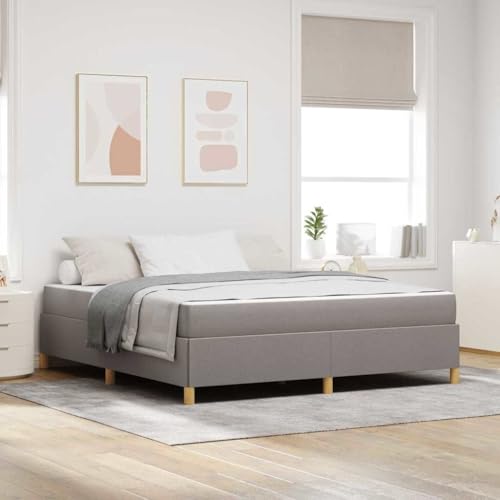 Qnhdfrt Modernes Bettgestell mit Stauraum in Taupe und Weiß 180 x 200 cm Stoff Bezug Robustes Design für Schlafzimmer Gästebett und Heimbett Qnhdfrt Modernes Bettgestell mit Stauraum in Taupe und Weiß 180 x 200 cm Stoff Bezug Robustes Design für Schlafzimmer Gästebett und Heimbett von Qnhdfrt
