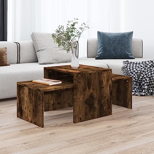 Qnhdfrt Modernes Couchtisch Set Räuchereiche Holzwerkstoff 100x48x40 cm Beistelltisch Nachttisch mit Stauraum Vielseitig für Wohnzimmer Schlafzimmer Qnhdfrt Modernes Couchtisch Set Räuchereiche Holzwerkstoff 100x48x40 cm Beistelltisch Nachttisch mit Stauraum Vielseitig für Wohnzimmer Schlafzimmer von Qnhdfrt