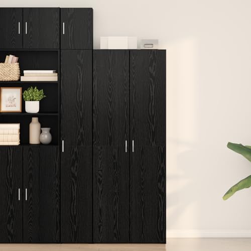 Qnhdfrt Modernes Highboard Schrank Schwarz Eiche Matt Holzwerkstoff 70x42.5x185 cm mit 5 Regalen 2 Türen für Wohnzimmer Esszimmer Praktischer Stauraum Qnhdfrt Modernes Highboard Schrank Schwarz Eiche Matt Holzwerkstoff 70x42.5x185 cm mit 5 Regalen 2 Türen für Wohnzimmer Esszimmer Praktischer Stauraum von Qnhdfrt