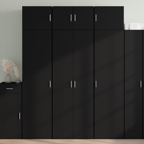 Qnhdfrt Modernes Highboard Schrank Sideboard Schwarz Holzwerkstoff 70x42,5x185 cm mit Griffen für vielseitige Aufbewahrung im Wohnzimmer Flur Schlafzimmer Garage Qnhdfrt Modernes Highboard Schrank Sideboard Schwarz Holzwerkstoff 70x42,5x185 cm mit Griffen für vielseitige Aufbewahrung im Wohnzimmer Flur Schlafzimmer Garage von Qnhdfrt