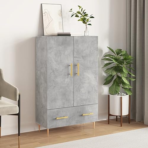 Qnhdfrt Modernes Highboard Sideboard Schrank Betongrau aus Holzwerkstoff mit Metallbeinen 69,5 x 31 x 115 cm für Wohnzimmer Küche Flur mit großem Stauraum und Stabiler Oberfläche Qnhdfrt Modernes Highboard Sideboard Schrank Betongrau aus Holzwerkstoff mit Metallbeinen 69,5 x 31 x 115 cm für Wohnzimmer Küche Flur mit großem Stauraum und Stabiler Oberfläche von Qnhdfrt