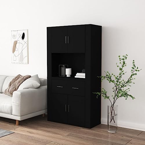 Qnhdfrt Modernes Highboard Sideboard Schwarz Holzwerkstoff 80 cm Breit mit Aufsatz für Wohnzimmer Küche Flur Platzsparende Wandmontage und Viel Stauraum Qnhdfrt Modernes Highboard Sideboard Schwarz Holzwerkstoff 80 cm Breit mit Aufsatz für Wohnzimmer Küche Flur Platzsparende Wandmontage und Viel Stauraum von Qnhdfrt