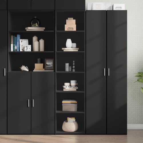 Qnhdfrt Modernes Highboard Sideboard Schwarz aus Holzwerkstoff 45x41x185 cm mit viel Stauraum für Wohnzimmer Flur und Esszimmer Qnhdfrt Modernes Highboard Sideboard Schwarz aus Holzwerkstoff 45x41x185 cm mit viel Stauraum für Wohnzimmer Flur und Esszimmer von Qnhdfrt
