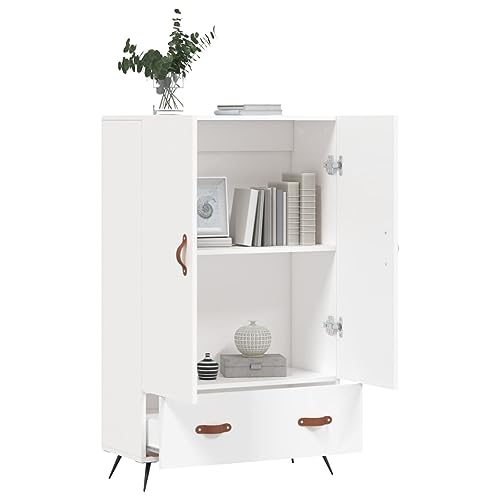 Qnhdfrt Modernes Highboard Sideboard Weiß aus Holzwerkstoff mit Metallbeinen 69,5x31x115 cm Stilvoller Schrank Großer Stauraum für Wohnzimmer Flur Esszimmer Qnhdfrt Modernes Highboard Sideboard Weiß aus Holzwerkstoff mit Metallbeinen 69,5x31x115 cm Stilvoller Schrank Großer Stauraum für Wohnzimmer Flur Esszimmer von Qnhdfrt