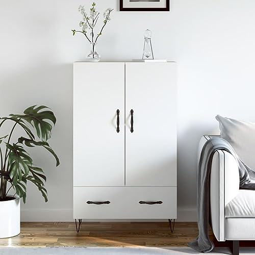 Qnhdfrt Modernes Highboard Weiß Sideboard Schrank Holzwerkstoff Metallbeine 69,5x31x115 cm Stilvoll Langlebig für Wohnzimmer Flur Büro Qnhdfrt Modernes Highboard Weiß Sideboard Schrank Holzwerkstoff Metallbeine 69,5x31x115 cm Stilvoll Langlebig für Wohnzimmer Flur Büro von Qnhdfrt