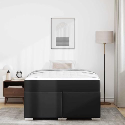 Qnhdfrt Modernes Kunstleder Bettgestell mit Matratze 120 x 200 cm Elegantes Design & Hochdichte Schaummatratze für Schlafzimmer Gästebett oder Single Bed Qnhdfrt Modernes Kunstleder Bettgestell mit Matratze 120 x 200 cm Elegantes Design & Hochdichte Schaummatratze für Schlafzimmer Gästebett oder Single Bed von Qnhdfrt